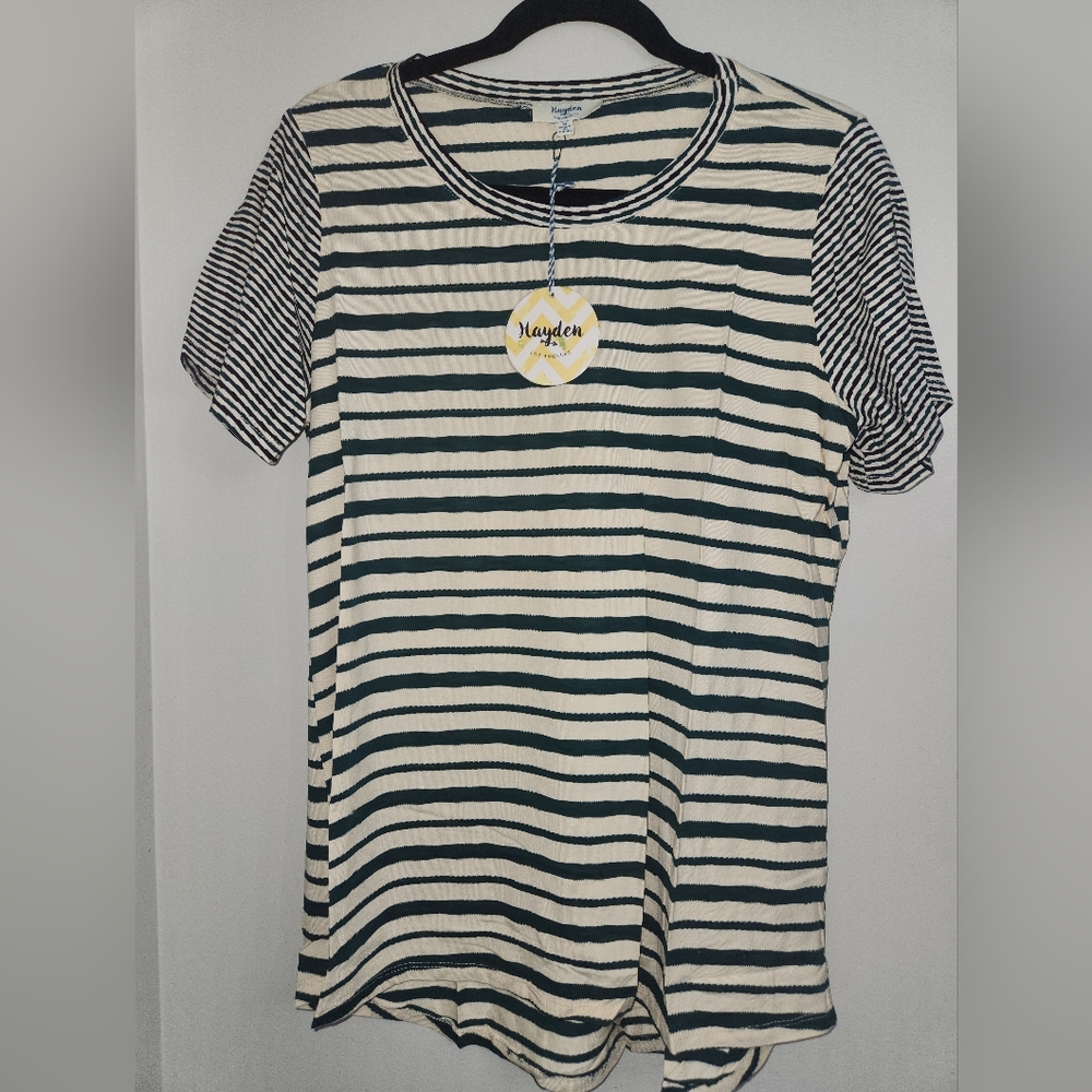 Hayden Medium Black and White Striped Top